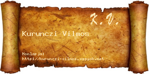 Kurunczi Vilmos névjegykártya